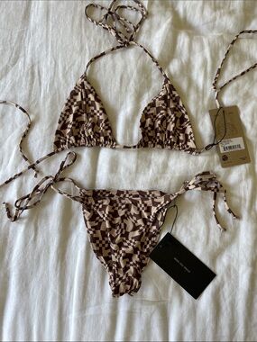 Stone Fox Swim Tropez Top & Palma Bottoms in Raffia - S